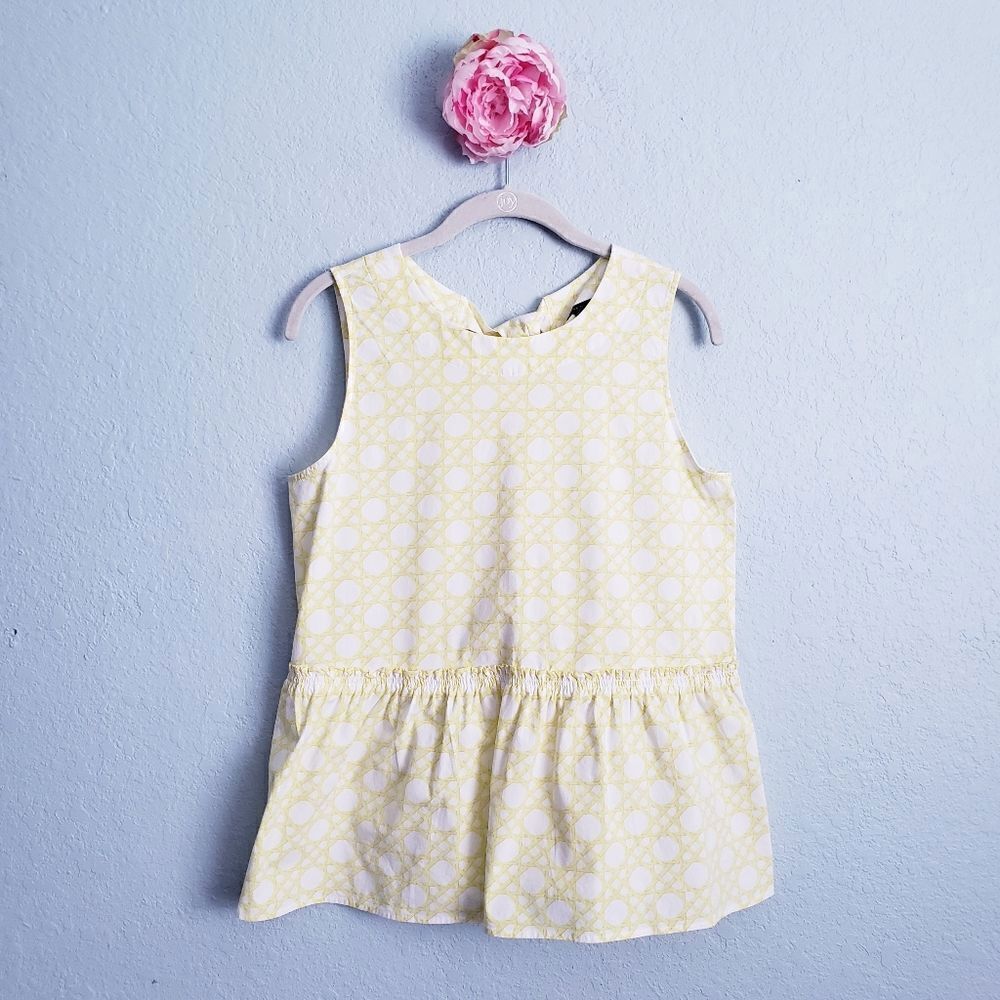 Ann Taylor Lemon Twist Rattan Bow Tie Back Blouse